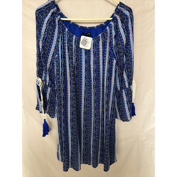 As You Wish Women's Medium Tunic Boho/Peasant Shirt Blue Lined NWT - Picture 1 of 11